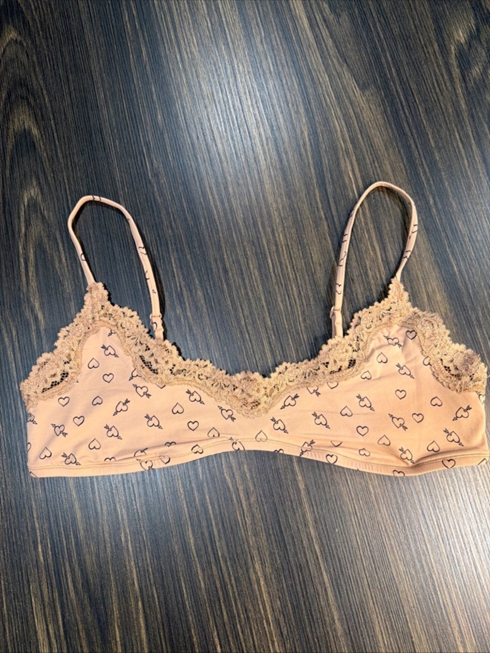 Skims Fits Everybody Lace Scoop Bralette Onyx And Hearts Size XL